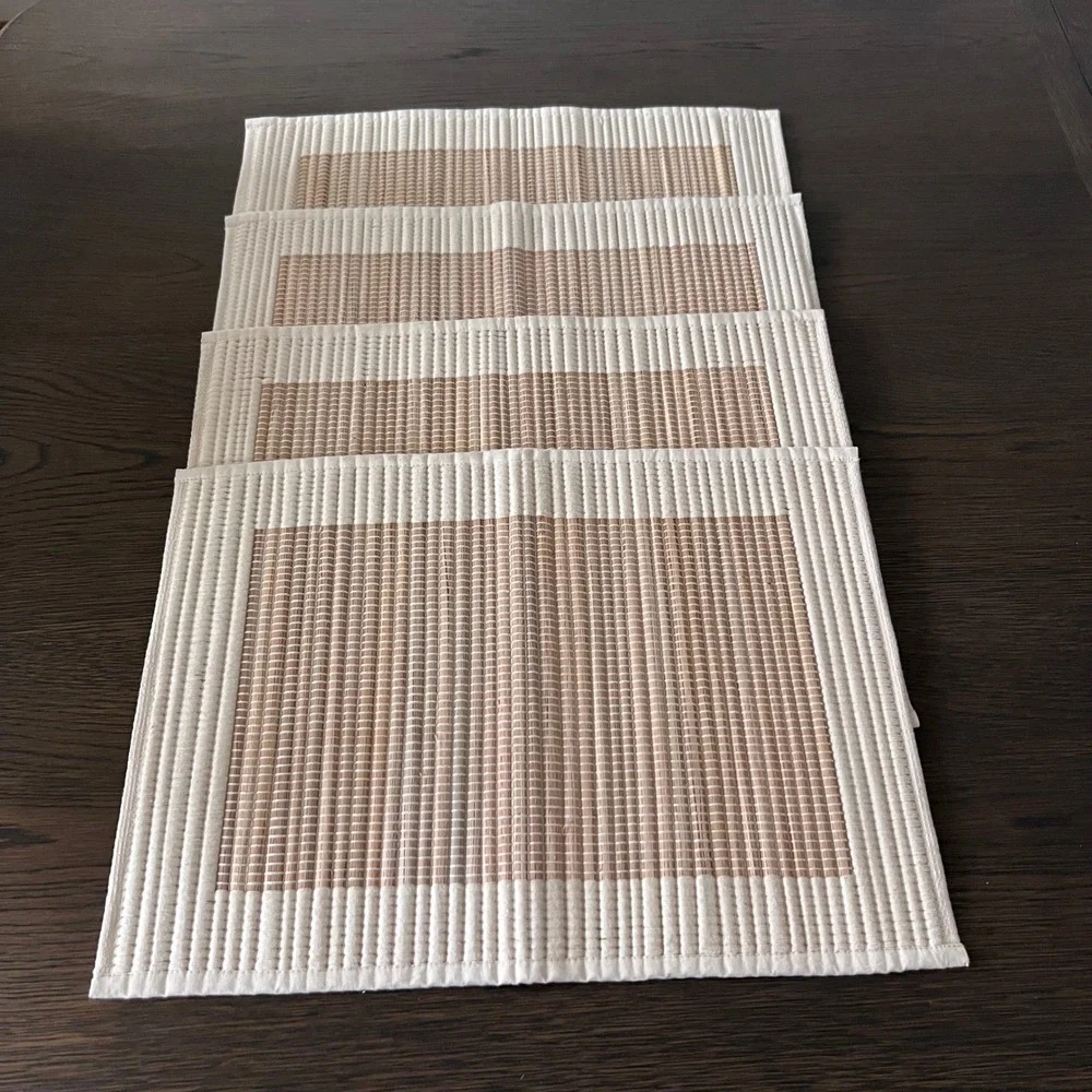 Springmaid Straw Cotton Placemats Set of 4 Natural Tan Rectangular‎ 18